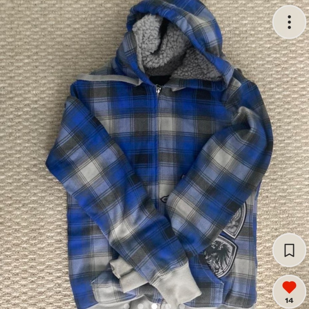 Fox plaid racing hoodie S